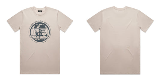 TRILOGY "VS THE WORLD" BONE/GREY T-SHIRT