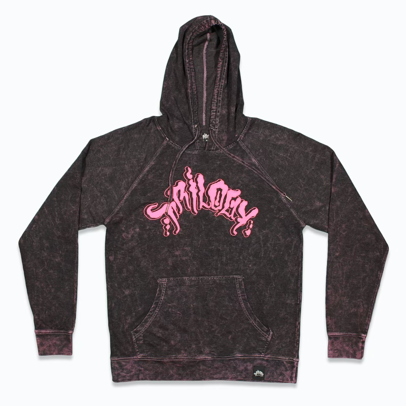 PINK MINERAL WASH LOGO HOODIE