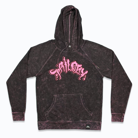 PINK MINERAL WASH LOGO HOODIE
