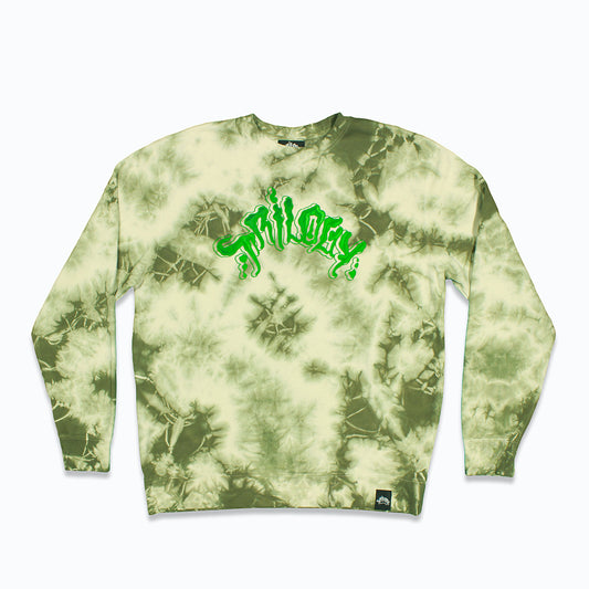 GREEN LOGO TIE-DYE CREWNECK