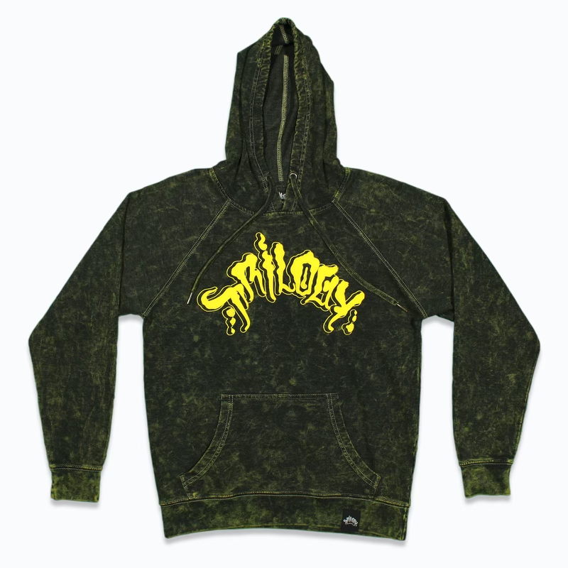 YELLOW MINERAL WASH LOGO HOODIE
